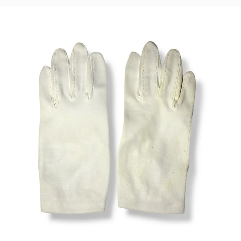 VAN RAALTE Off White Nylon Wrist Length Day Gloves VINTAGE